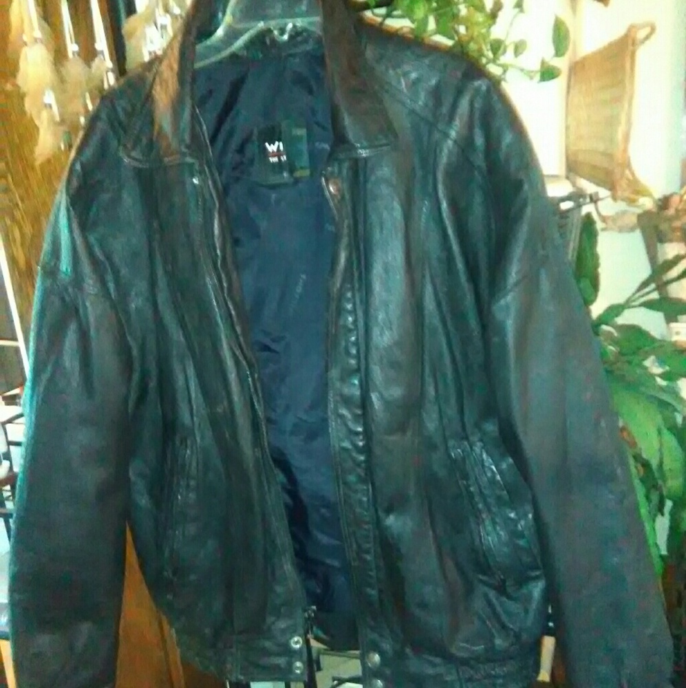 Leather biker jacket